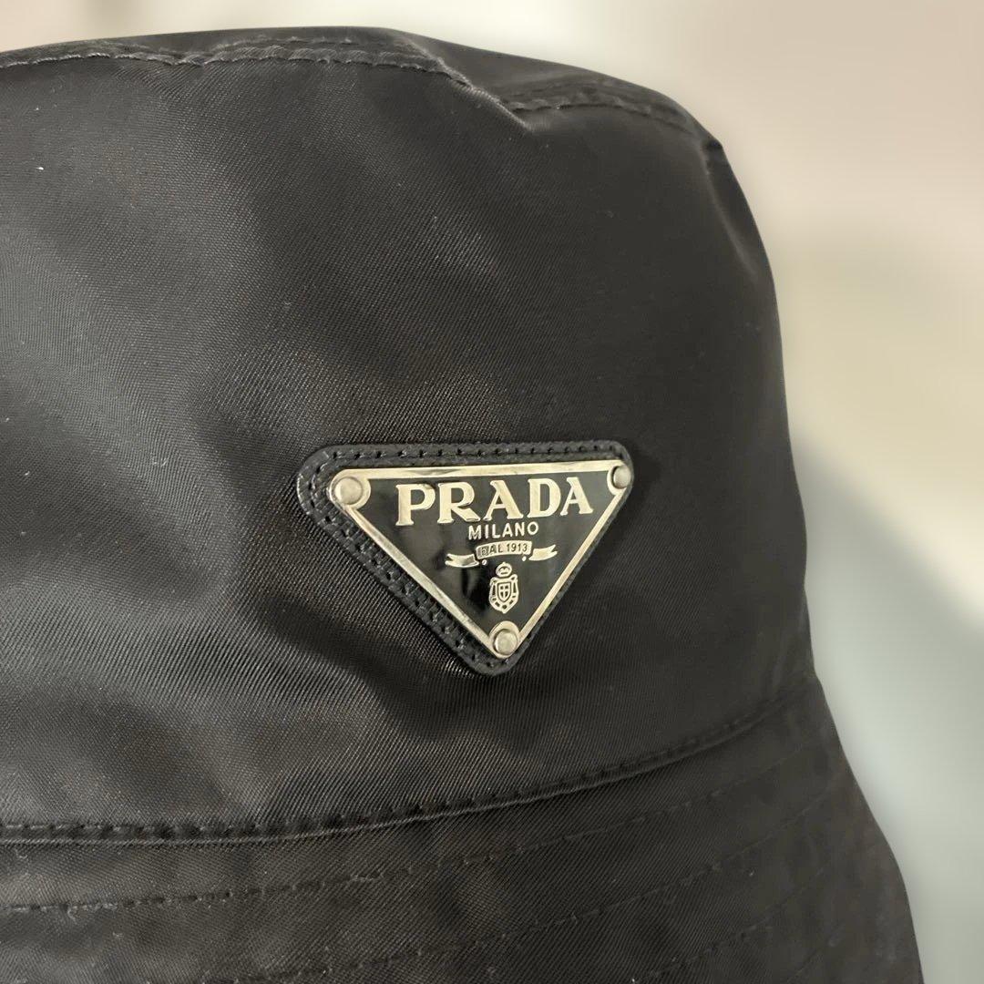 PRADA バケットハット　NYLONロゴ入り XL プラダ