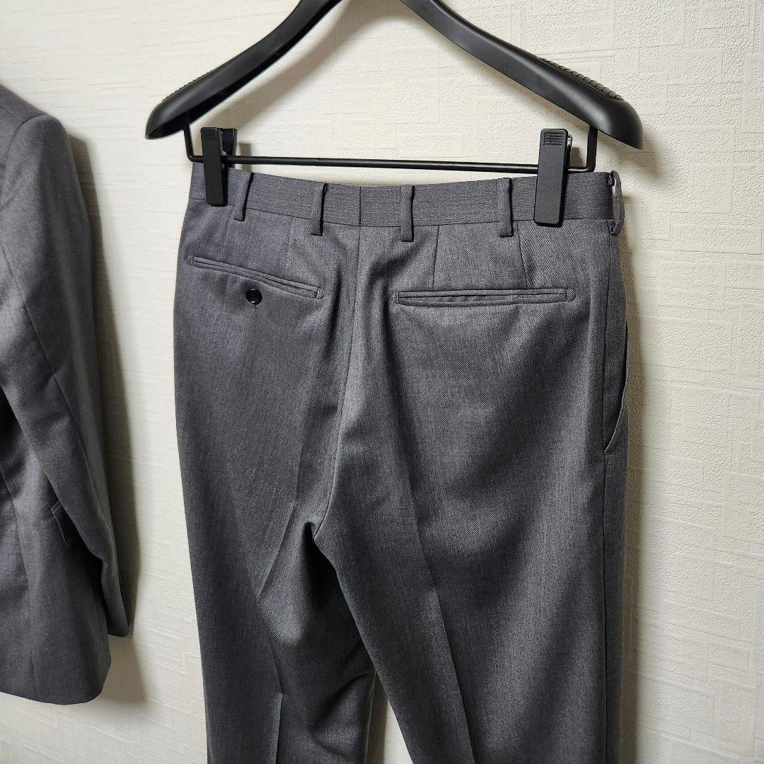 グローバルスタイル　メンズ　スーツ　スリーピース　エストラート生地　グレー　無地