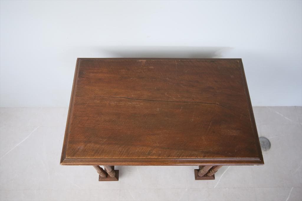 フランスアンティーク古木ダイニングテーブル/木製机/作業台/デスク(90-165