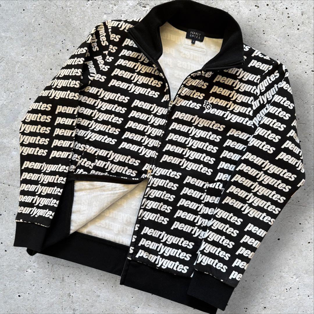 美品　パーリーゲイツ　ジャケット　ブルゾン　総柄　黒　白　M〜L相当　4