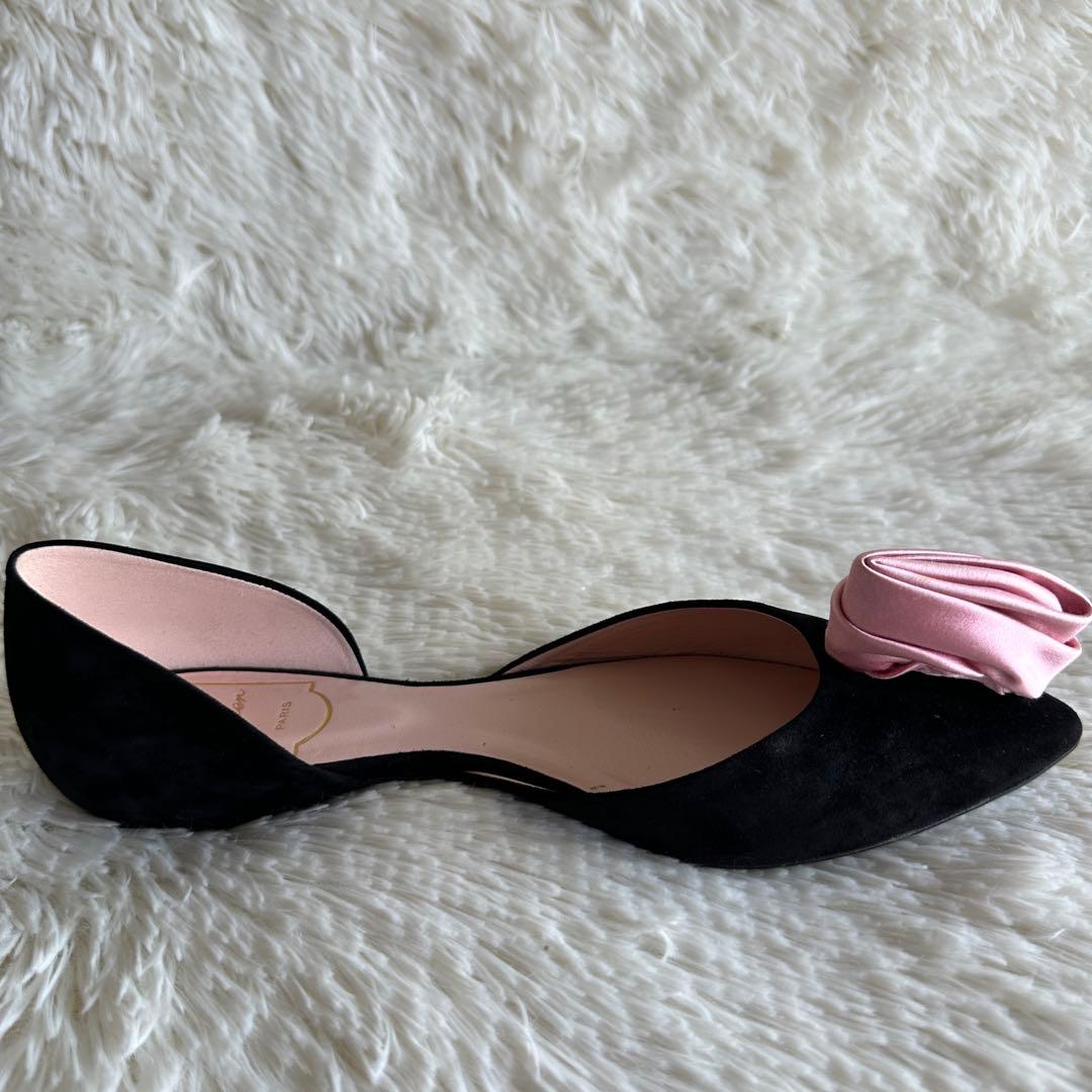 【美品】ROGER VIVIER ロジェヴィヴィエ フラワーパンプス ブラック