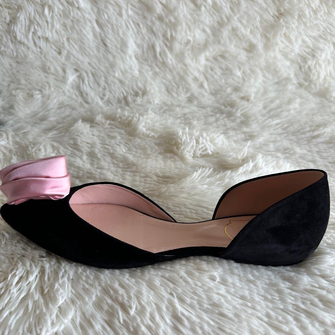 【美品】ROGER VIVIER ロジェヴィヴィエ フラワーパンプス ブラック