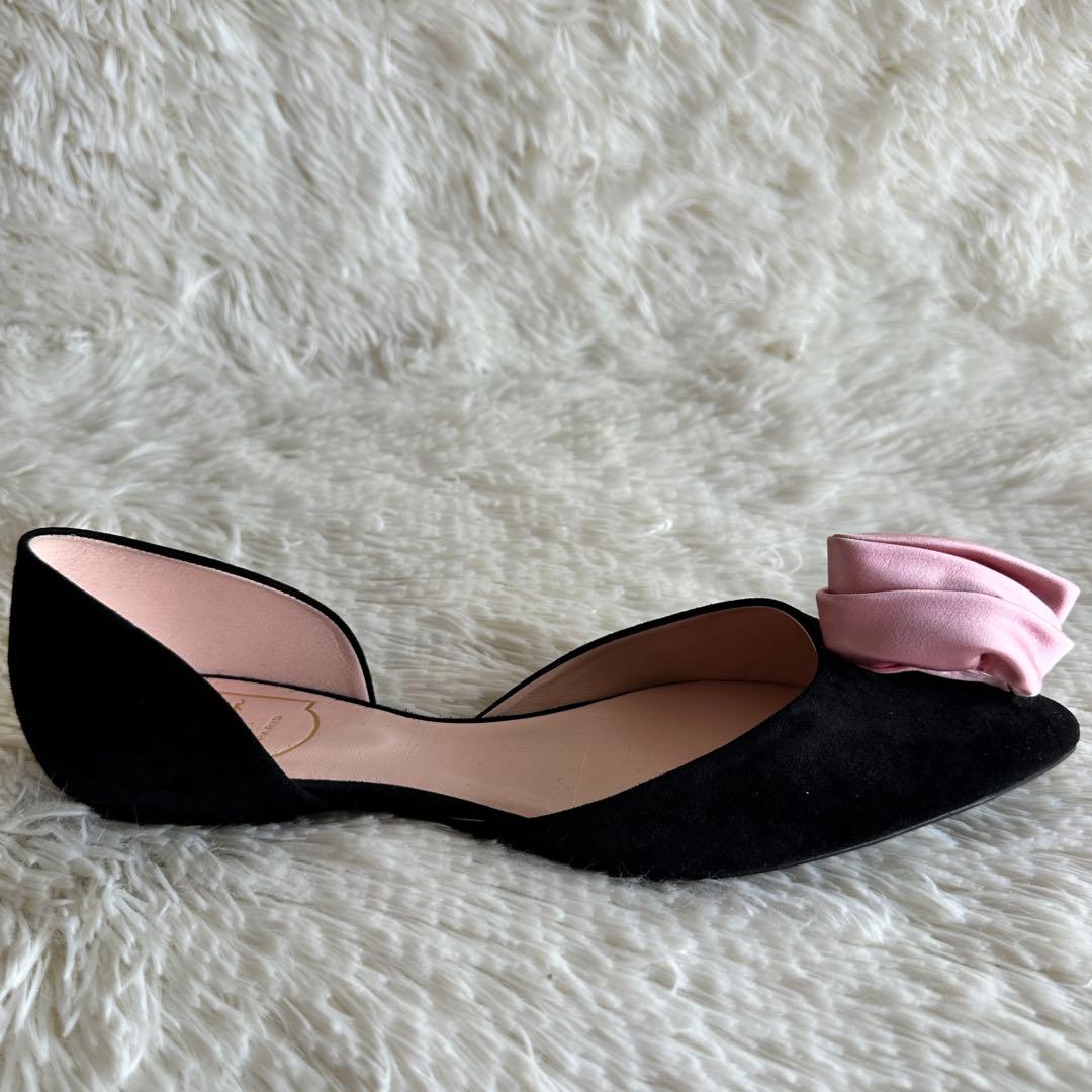 【美品】ROGER VIVIER ロジェヴィヴィエ フラワーパンプス ブラック