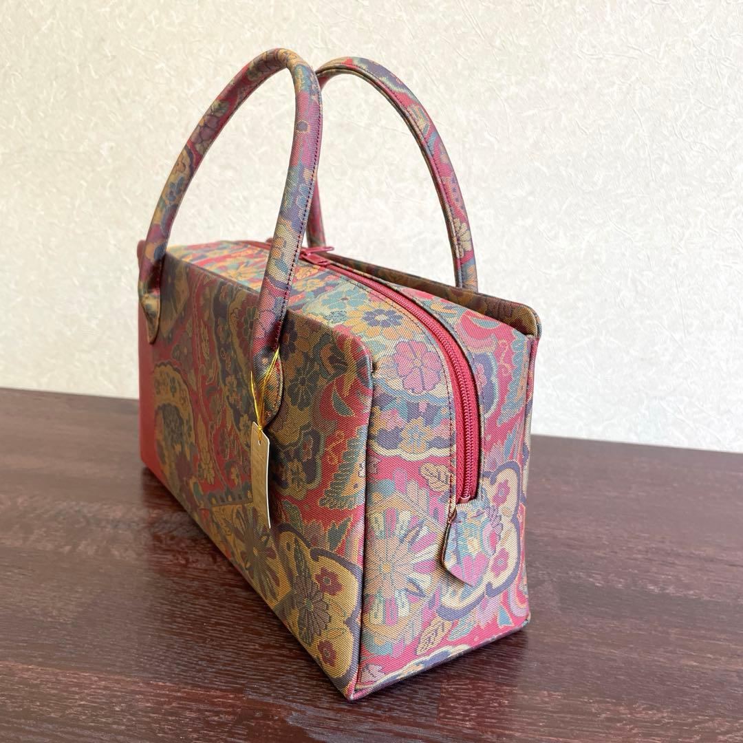 専用【お値打ち品！】正絹帯地 利休バッグ 正倉院文様 新品 未使用品