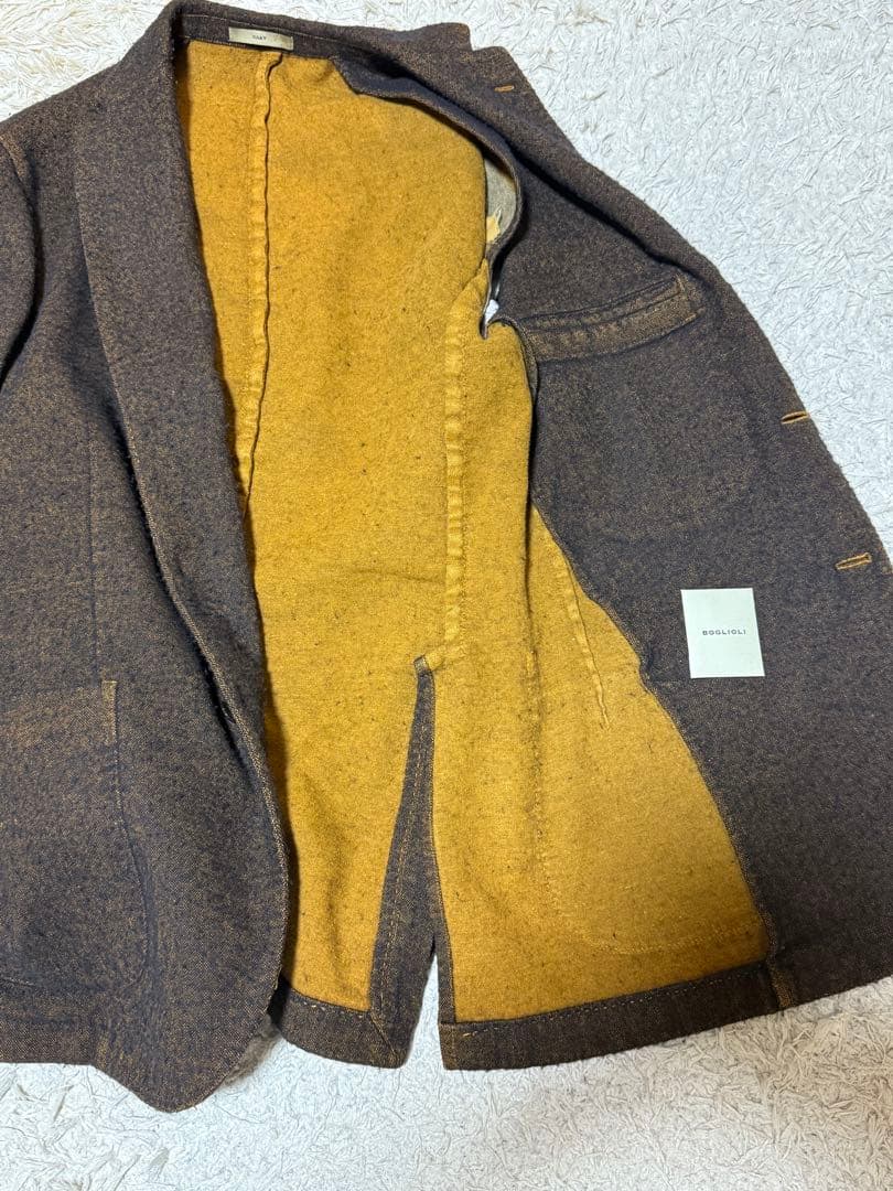 BOGLIOLI 50 COAT テーラードジャケット ブラウン ネップ加工