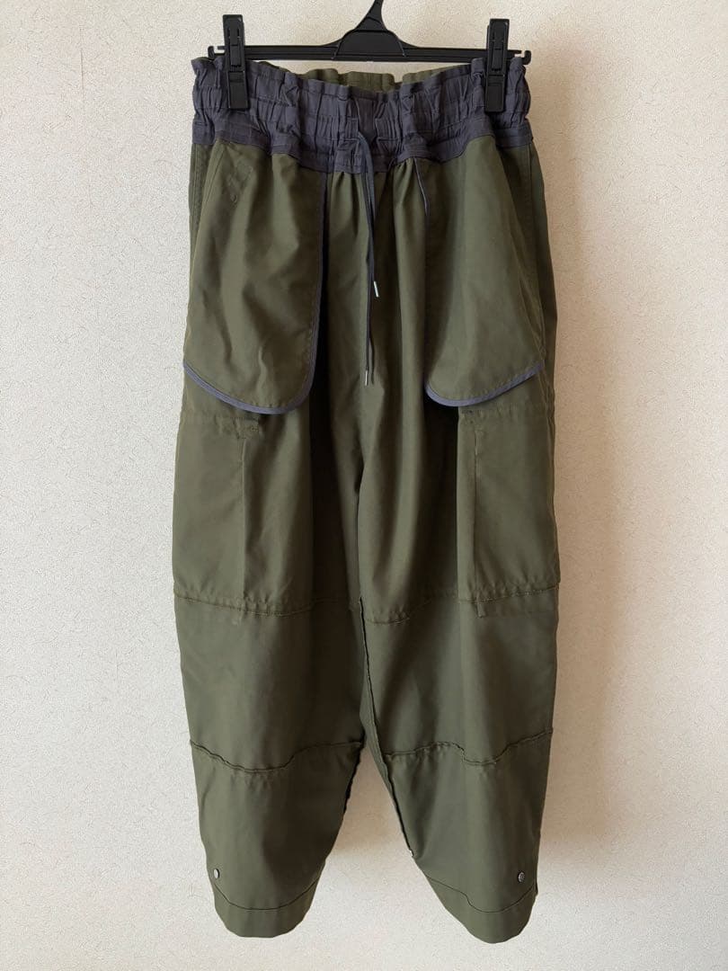 FIRMUM ポリエステルコットンツイル ギャザーミリタリーパンツ XS