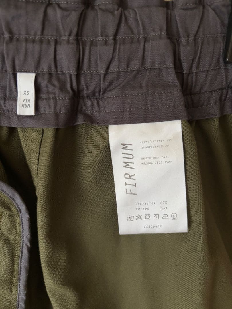 FIRMUM ポリエステルコットンツイル ギャザーミリタリーパンツ XS