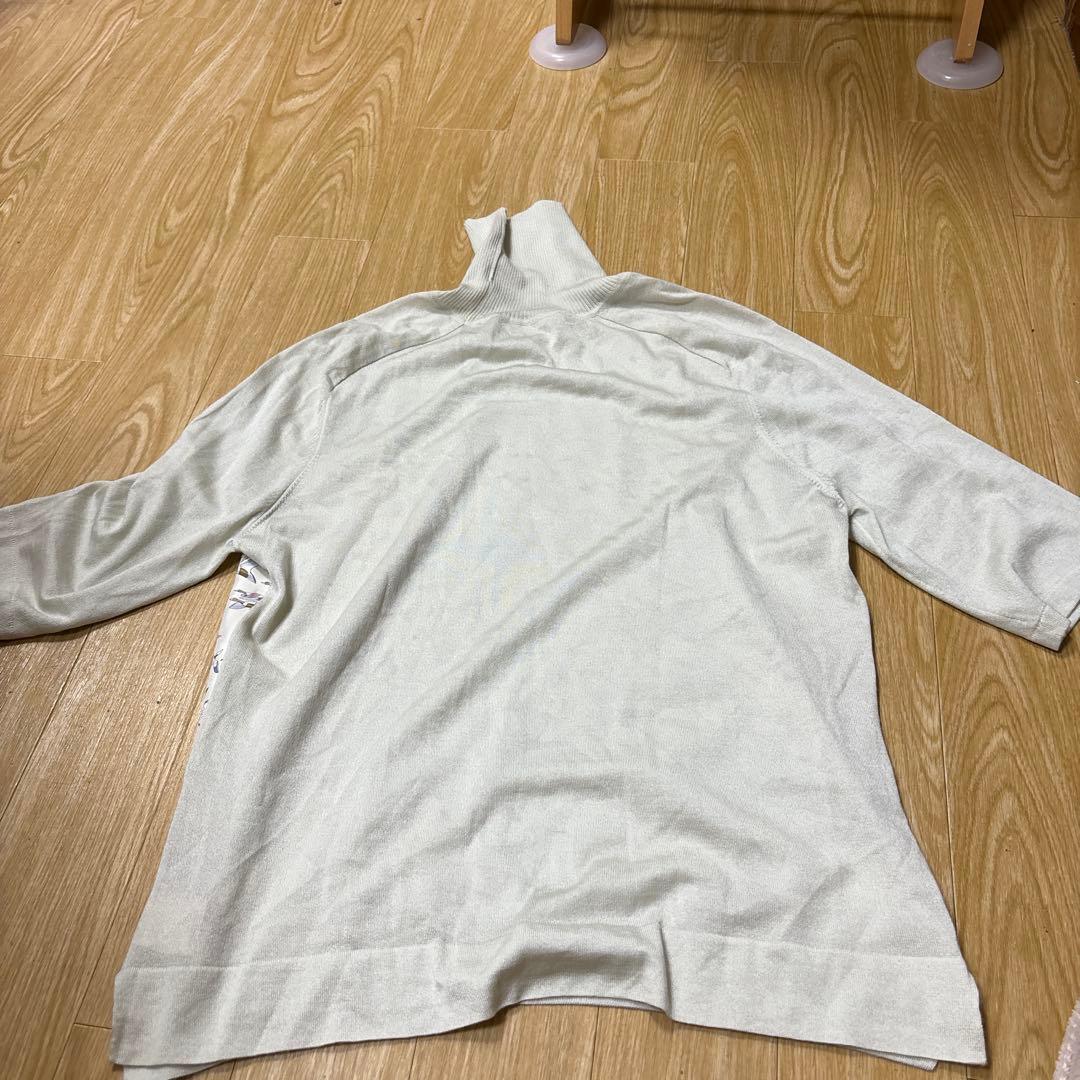 HERMES 鳥プリント ハイネック 七分袖