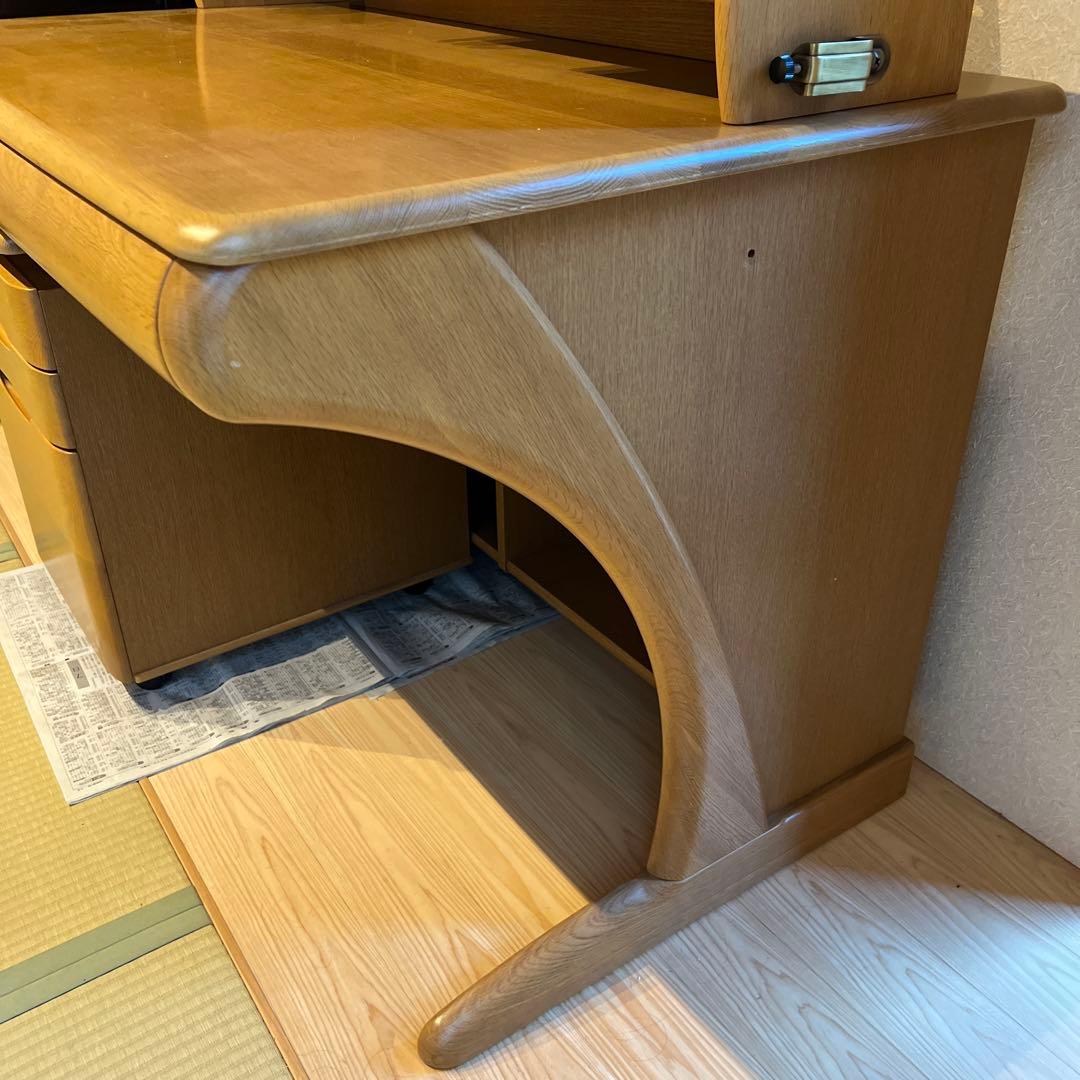 [最終価格]浜本工藝天然木デスクとキャスター引き出し付き