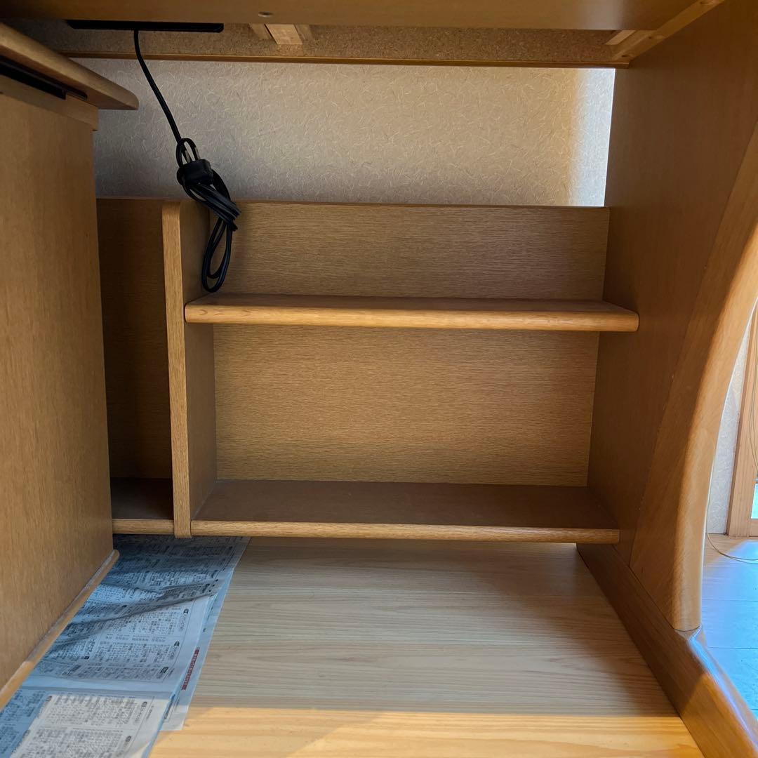 [最終価格]浜本工藝天然木デスクとキャスター引き出し付き