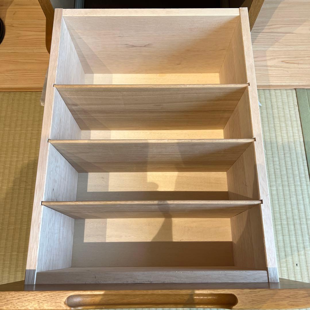 [最終価格]浜本工藝天然木デスクとキャスター引き出し付き