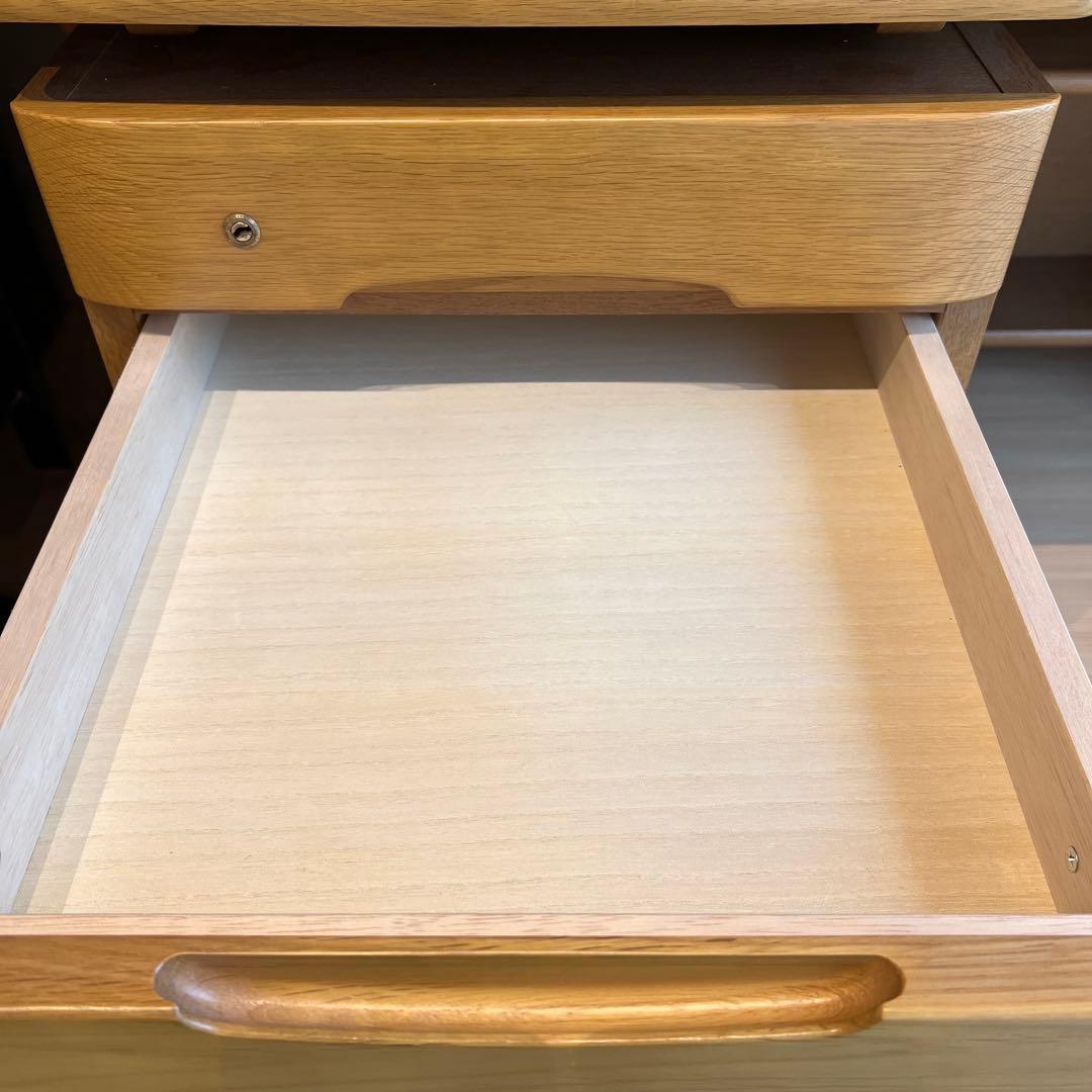 [最終価格]浜本工藝天然木デスクとキャスター引き出し付き