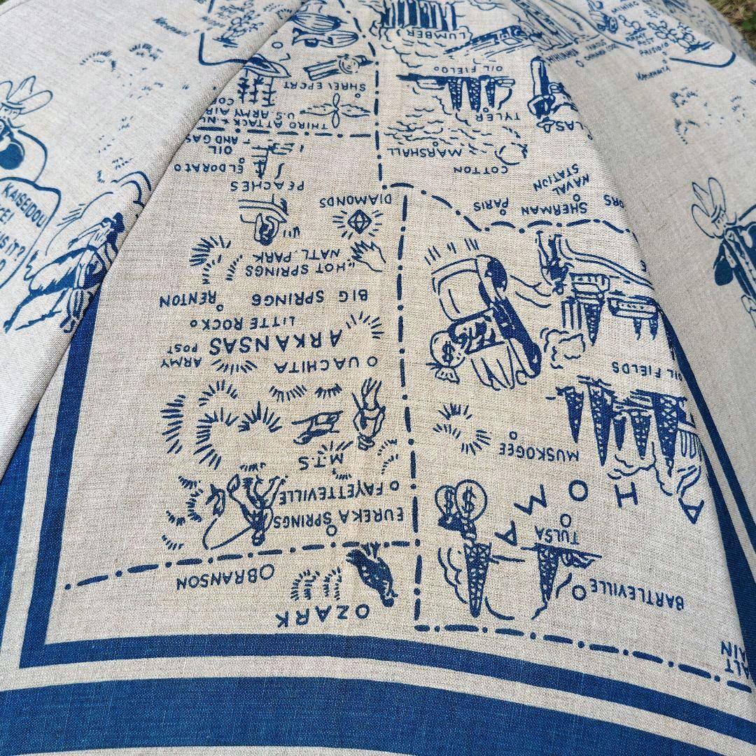 快晴堂　日傘　麻　プリント