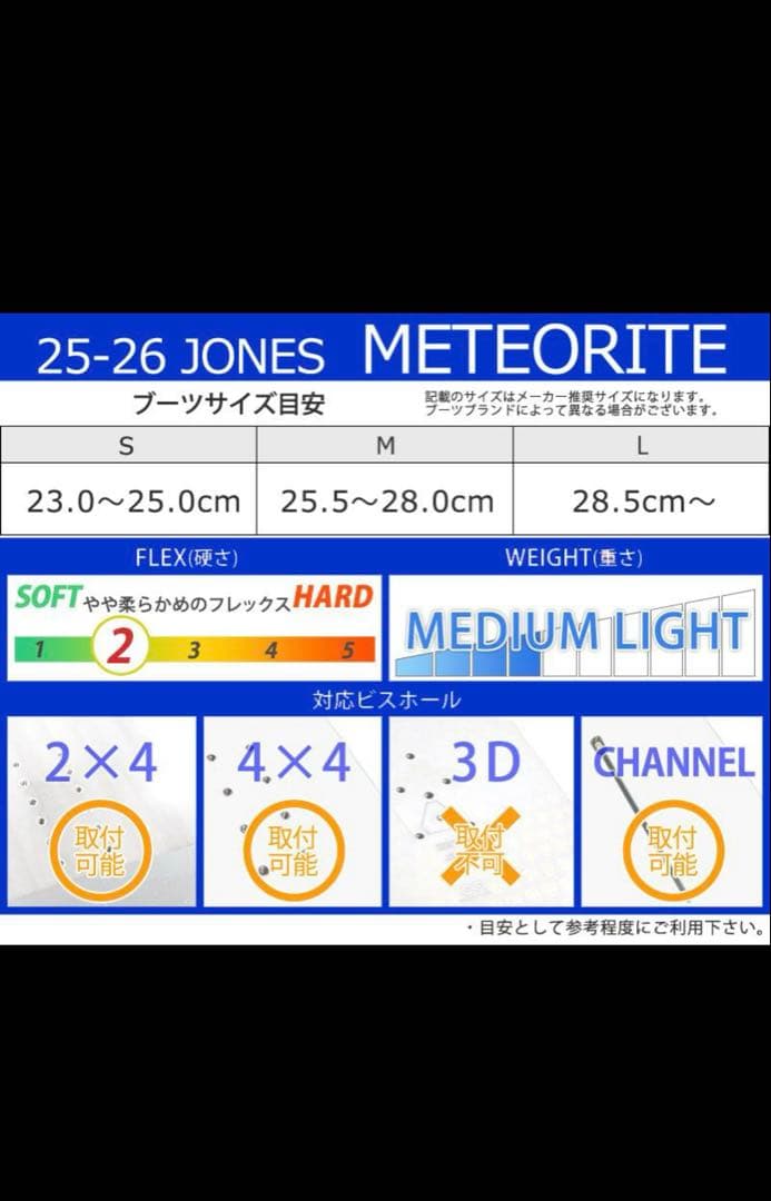 定価　61600円　JONES ビンディング　メテオライト　ブラックMEDIUM