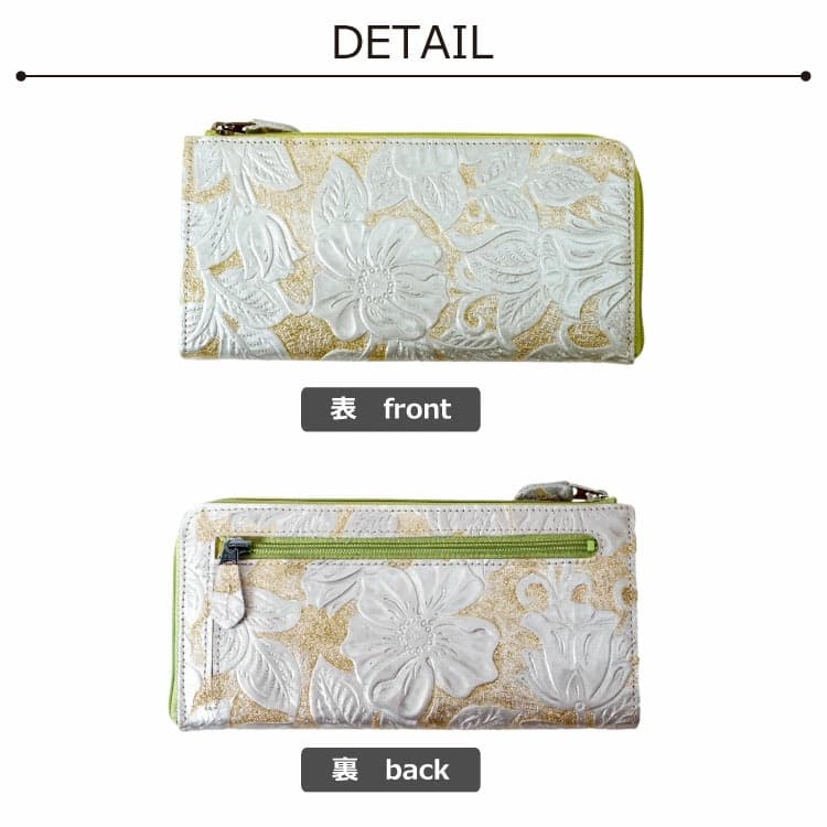 未使用美品 Buona Fortuna ハンドメイド 長財布 ラメフラワー大容量