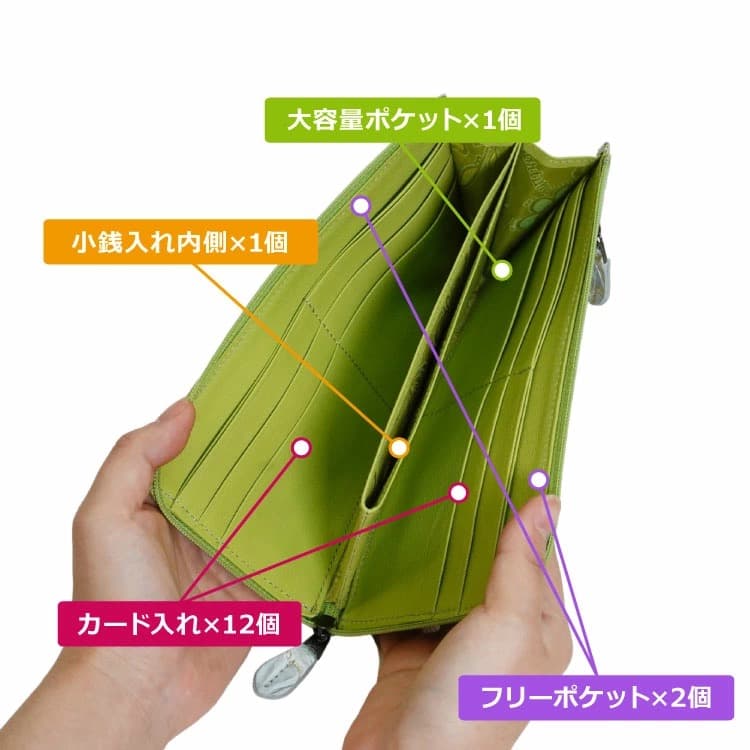 未使用美品 Buona Fortuna ハンドメイド 長財布 ラメフラワー大容量