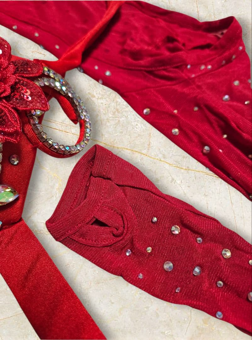 ベリーダンスコスチューム フルセット(補修パーツ付き)