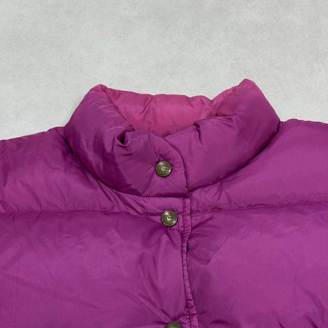 古着 80s エルエルビーン ダウンベスト ジャケット パープル 紫 ①