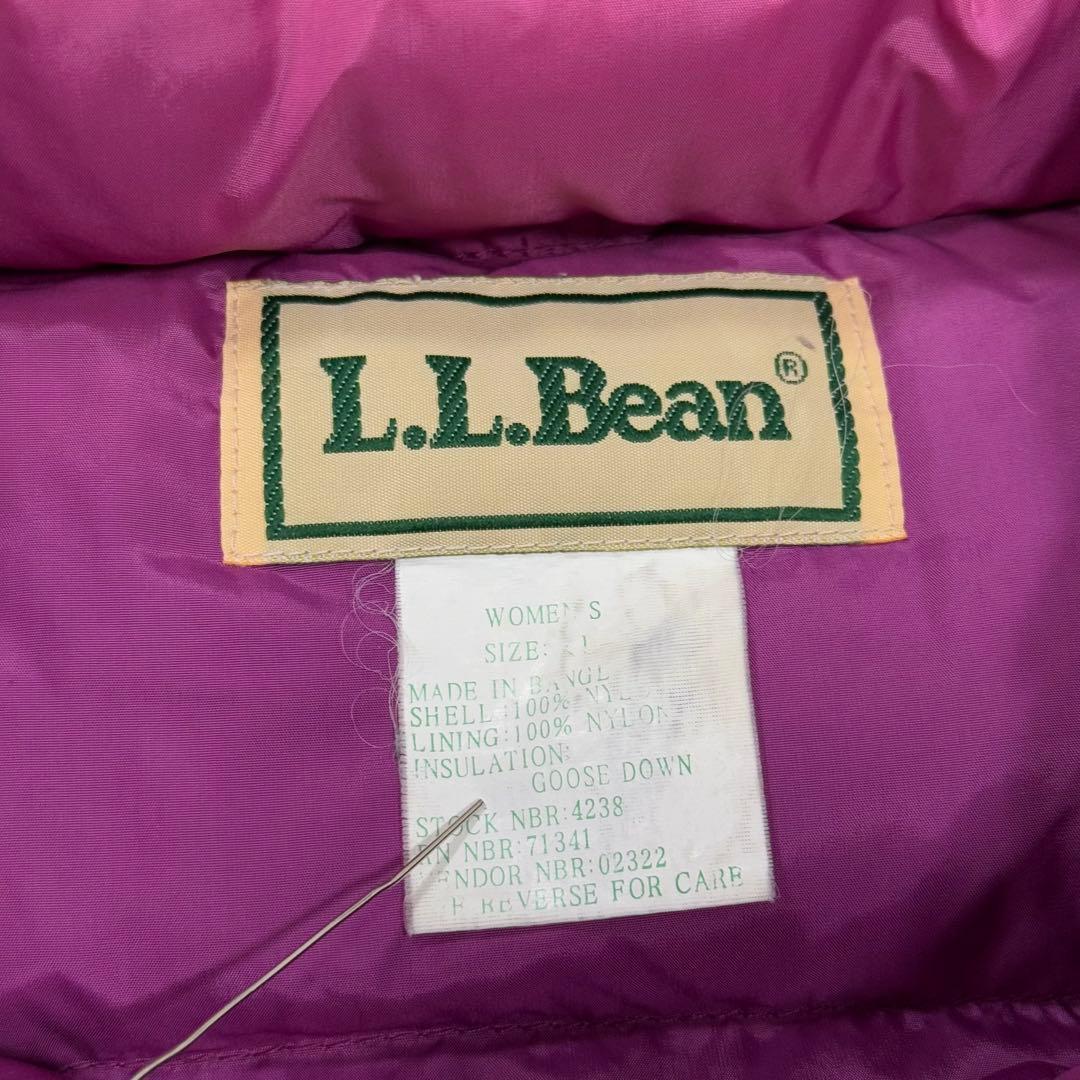 古着 80s エルエルビーン ダウンベスト ジャケット パープル 紫 ①