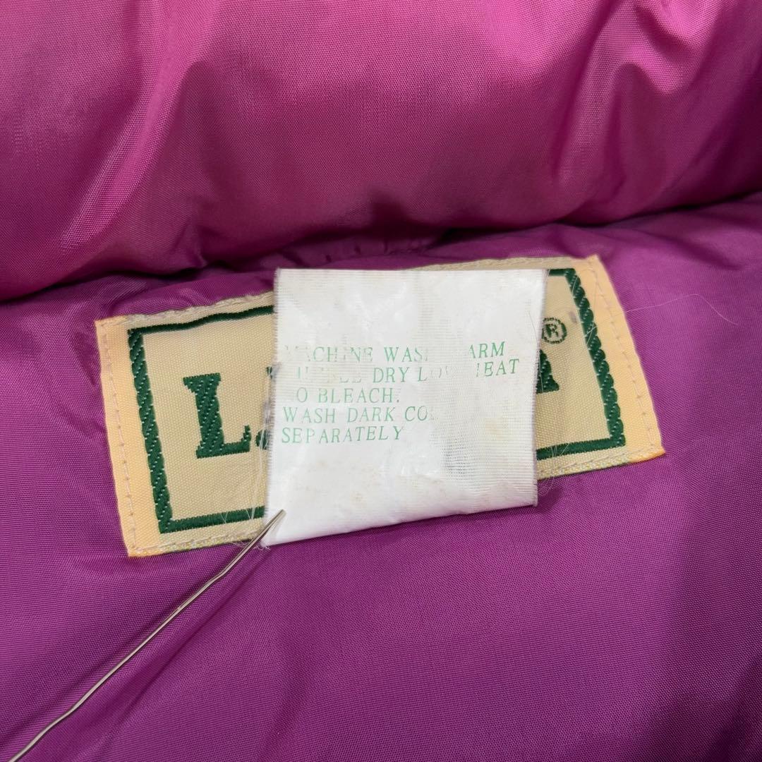 古着 80s エルエルビーン ダウンベスト ジャケット パープル 紫 ①