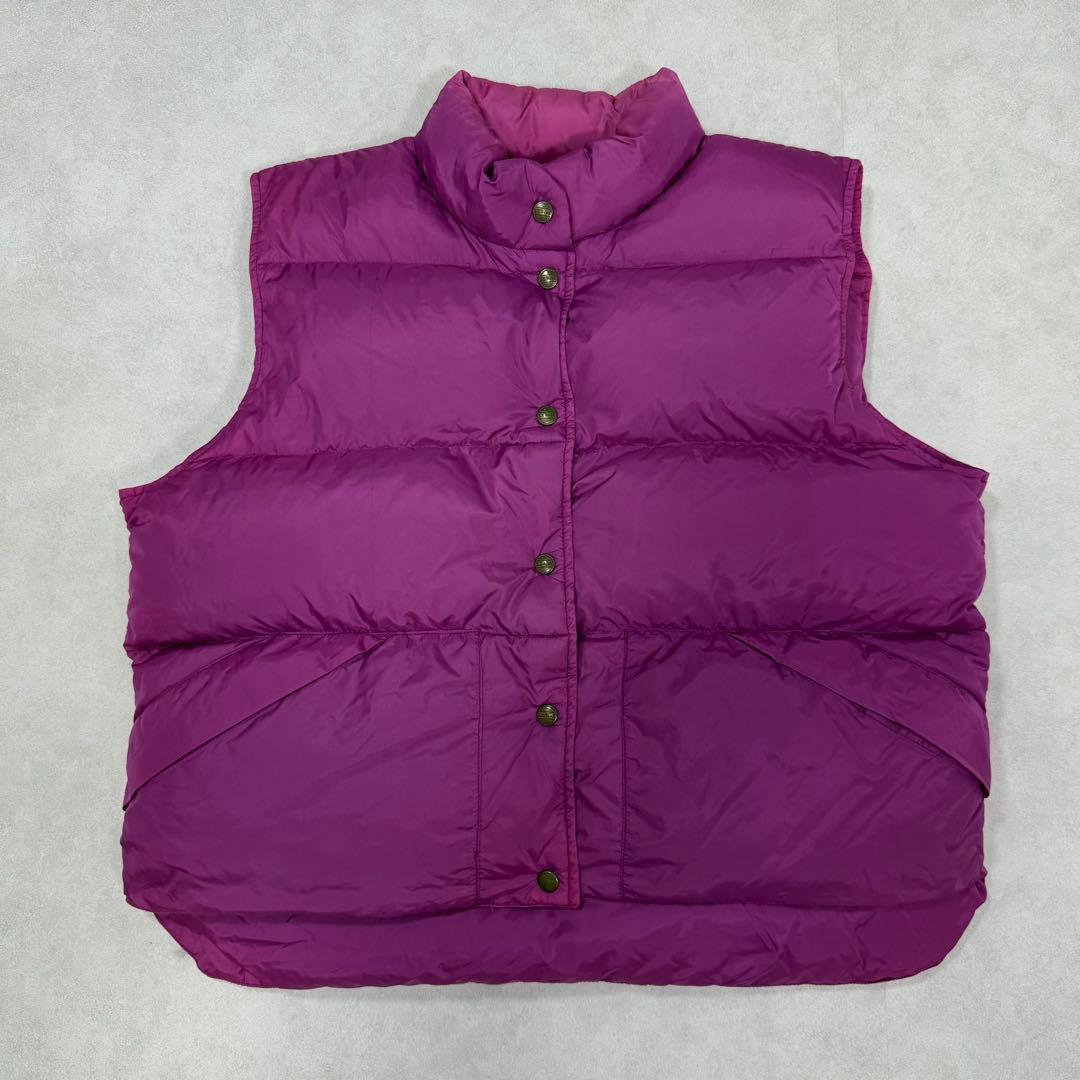古着 80s エルエルビーン ダウンベスト ジャケット パープル 紫 ①