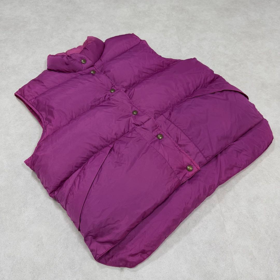 古着 80s エルエルビーン ダウンベスト ジャケット パープル 紫 ①