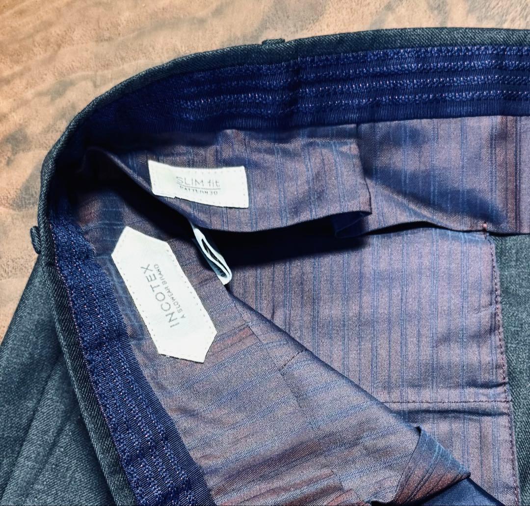 インコテックス 1NT024 スリムフィット　１プリーツパンツ