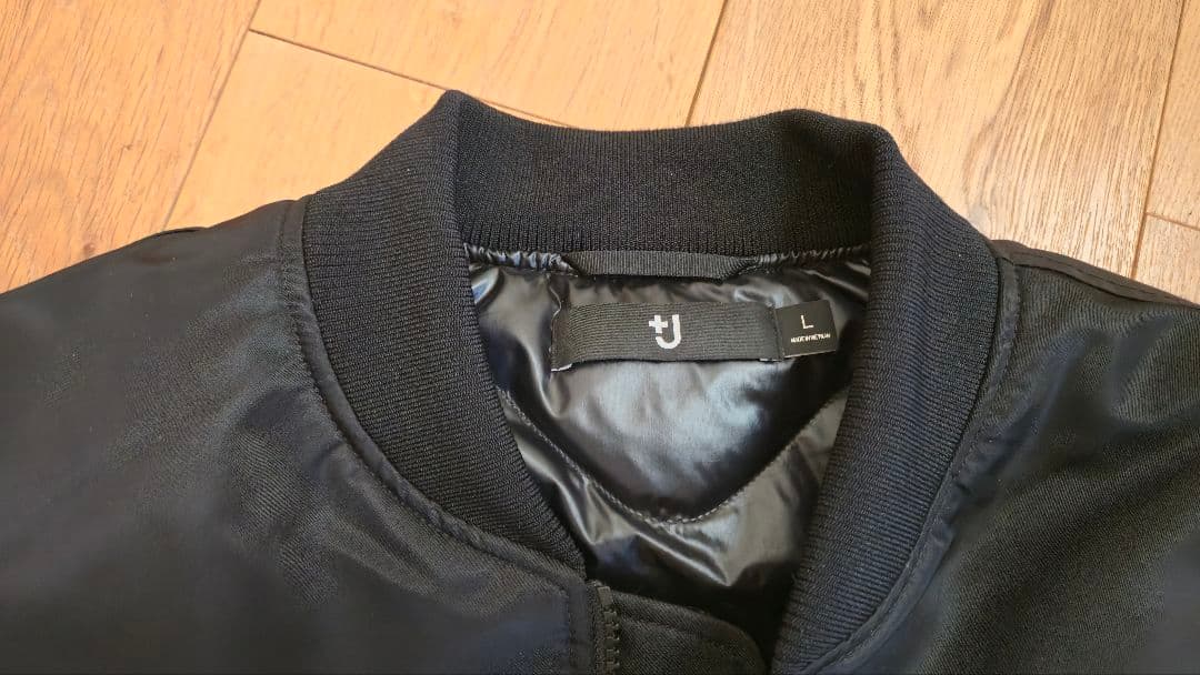 +Jハイブリッド ダウンオーバーサイズMA-1 ユニクロ　ブラック　L