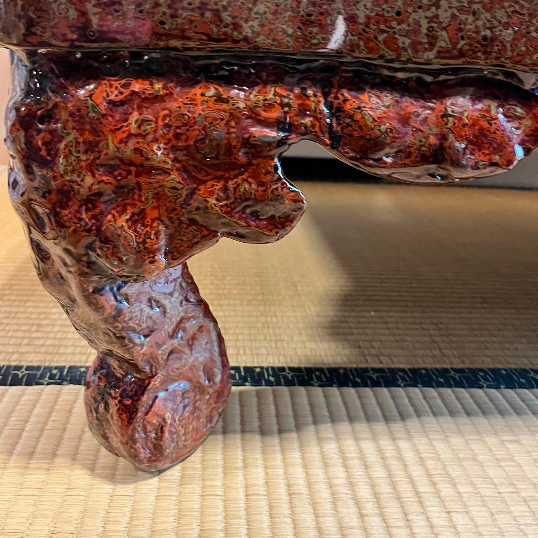 高級座卓　津軽塗　細かな細工　特徴的な脚デザイン