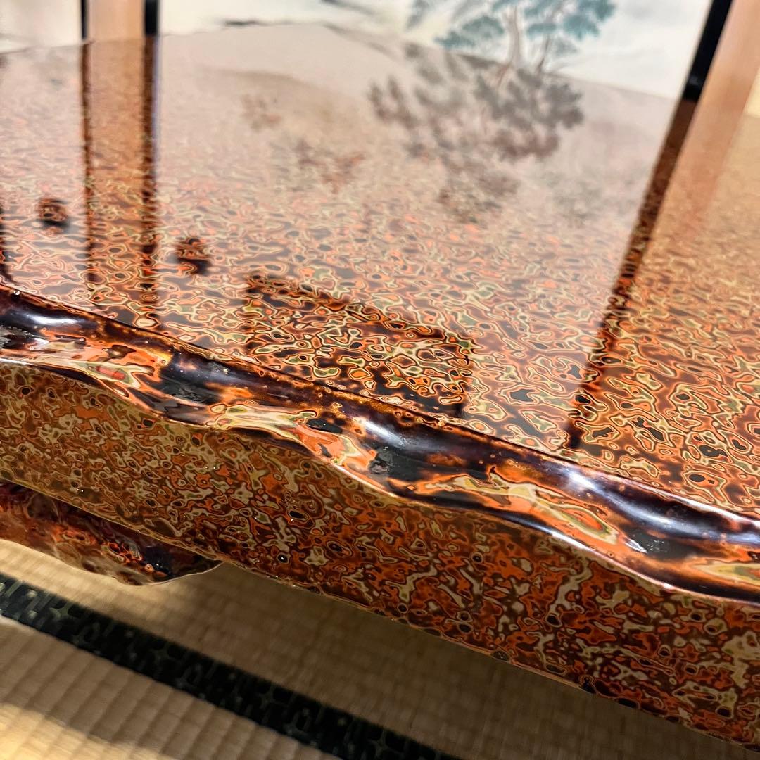 高級座卓　津軽塗　細かな細工　特徴的な脚デザイン