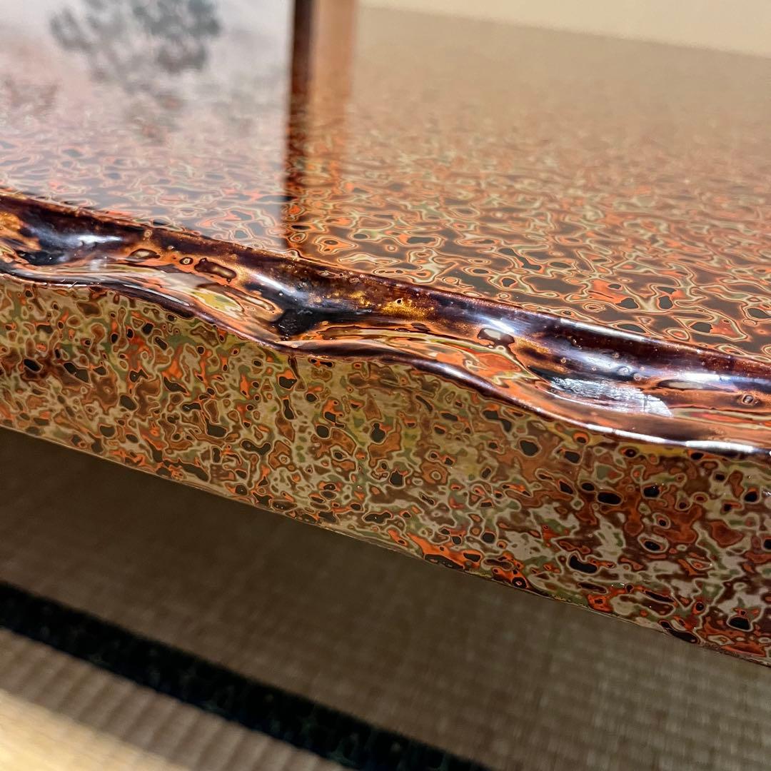 高級座卓　津軽塗　細かな細工　特徴的な脚デザイン