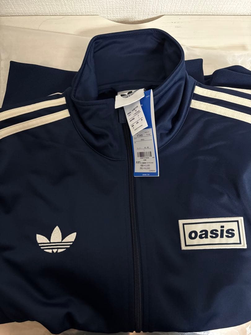 adidas oasis ファイヤーバード　 ジャージ Lネイビー