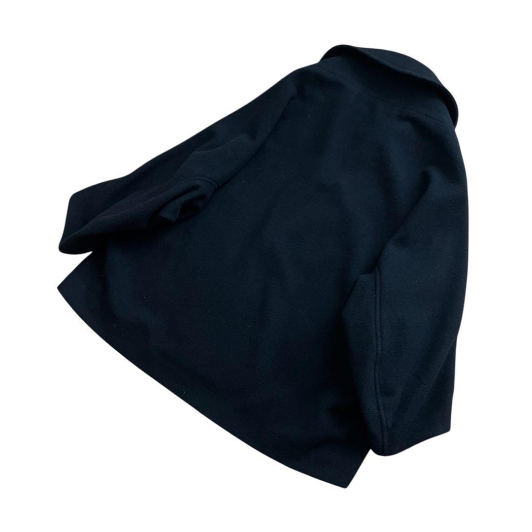 美品 Y's ウール ドルマンスリーブ コート ショート丈 ブラック