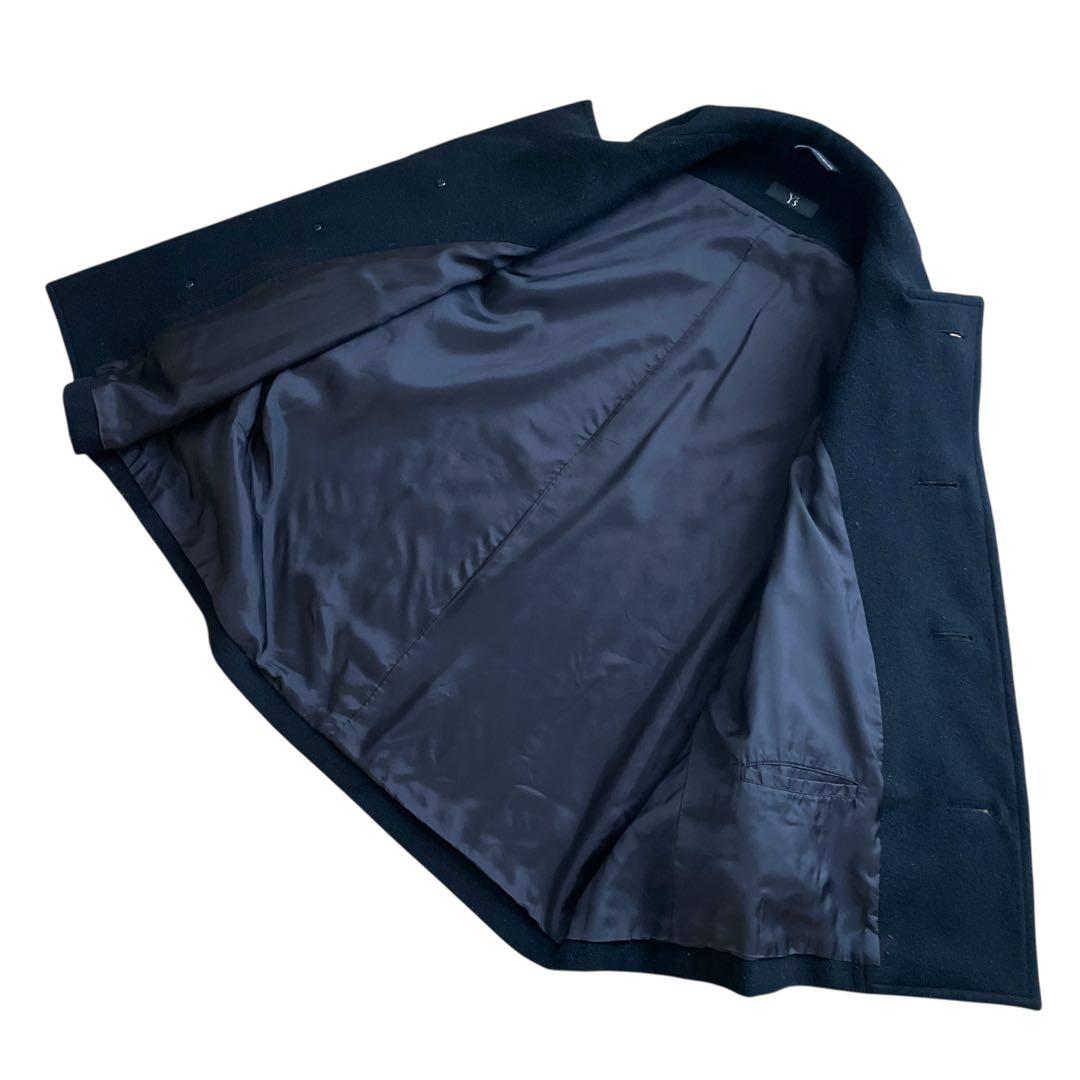 美品 Y's ウール ドルマンスリーブ コート ショート丈 ブラック