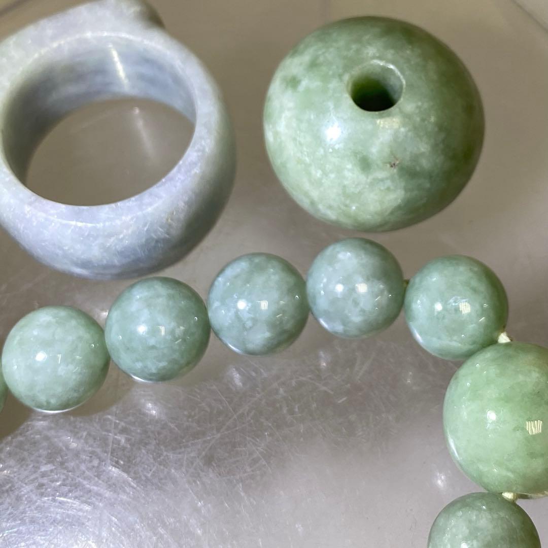 翡翠 バングル・大玉・念珠 200g 東キ7-1229ア㉟