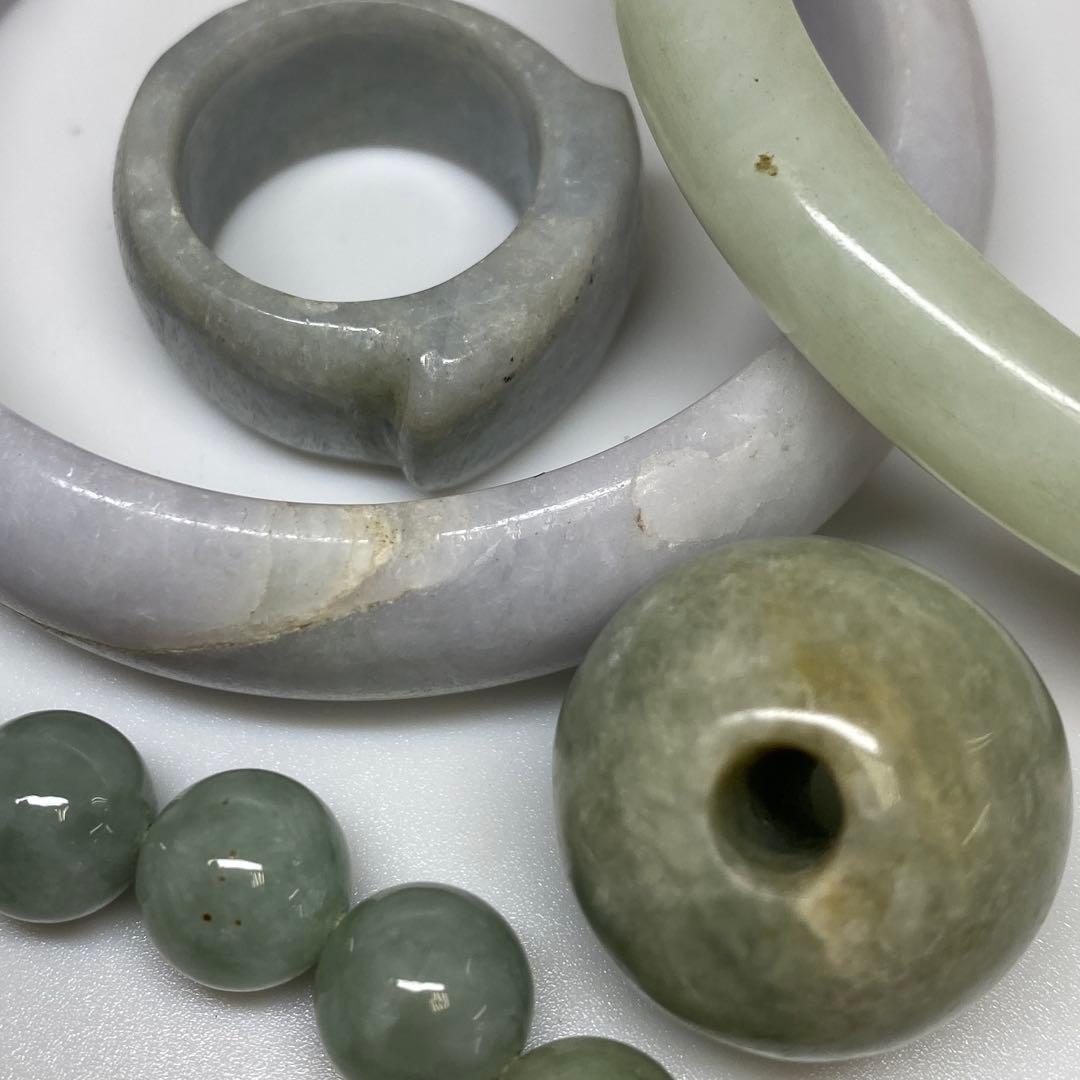翡翠 バングル・大玉・念珠 200g 東キ7-1229ア㉟