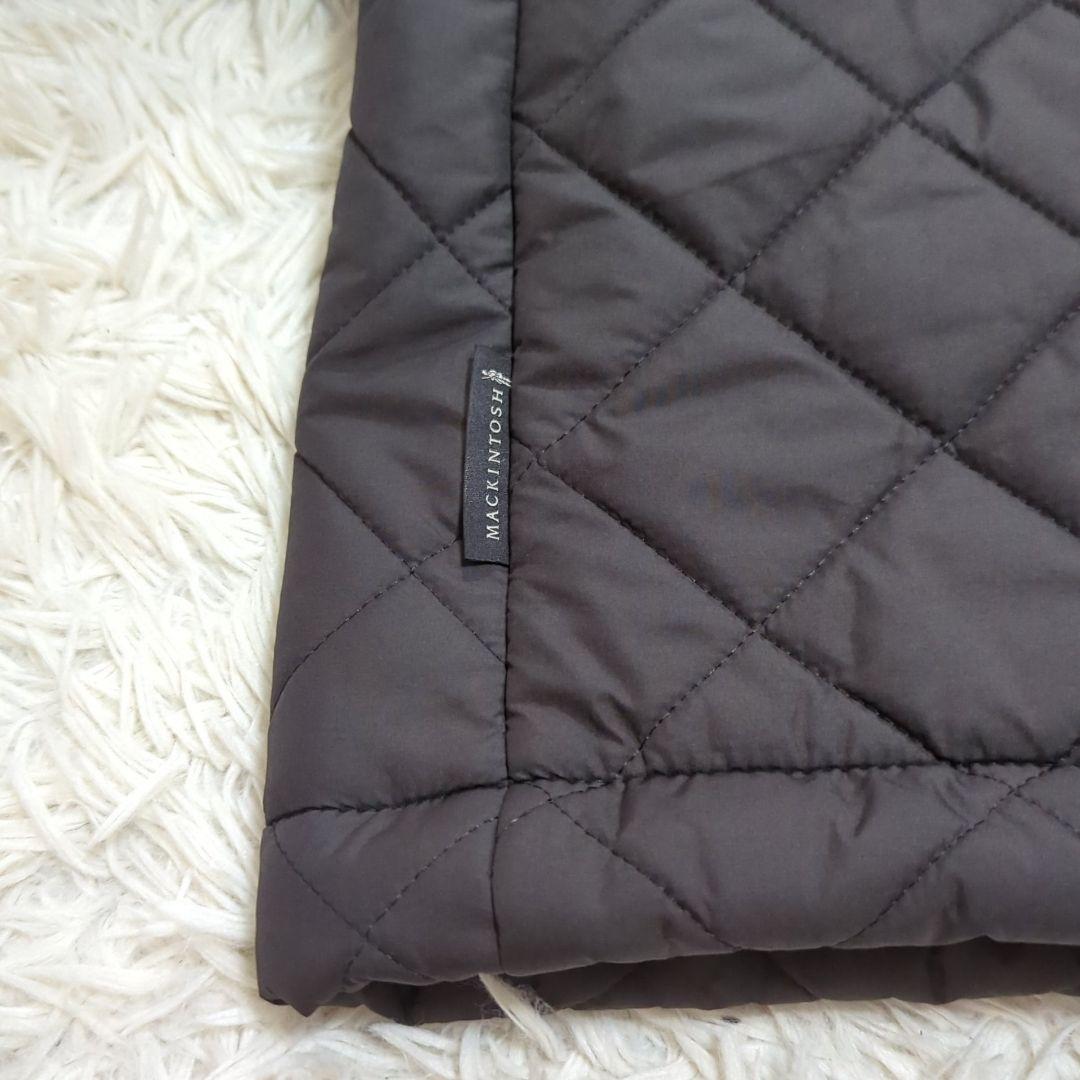 美品 6 マッキントッシュ 白タグ キルティングボアコート ブラック 英国製