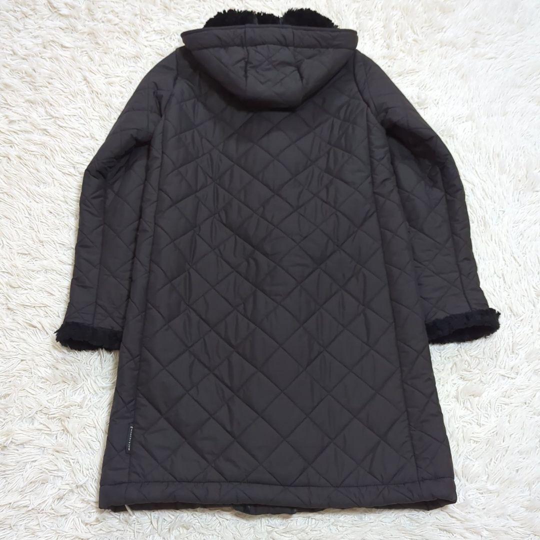 美品 6 マッキントッシュ 白タグ キルティングボアコート ブラック 英国製
