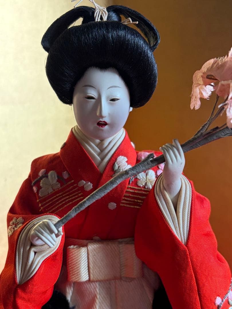桜持ち稚児人形 京都 丸平 橋本幸三郎製 昭和初期　　　　　雛人形 雛かざり