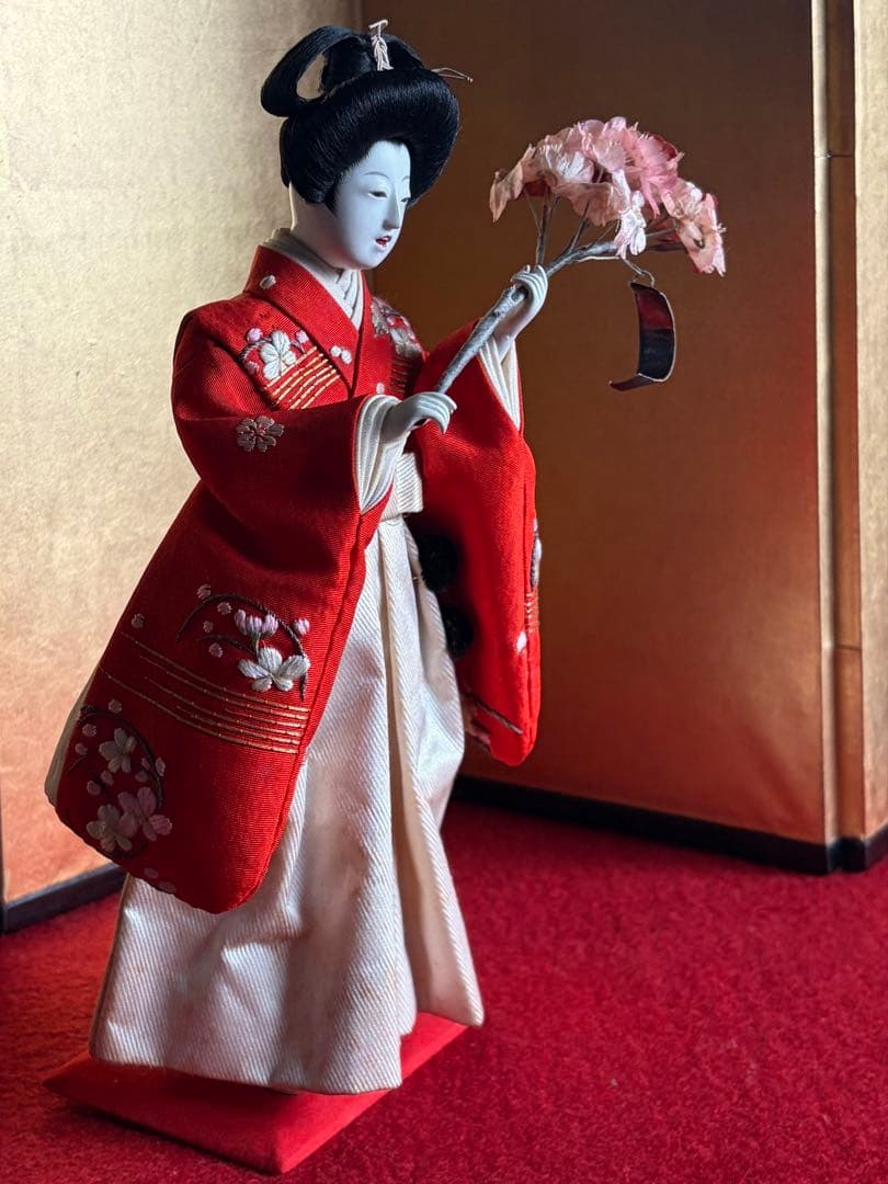 桜持ち稚児人形 京都 丸平 橋本幸三郎製 昭和初期　　　　　雛人形 雛かざり