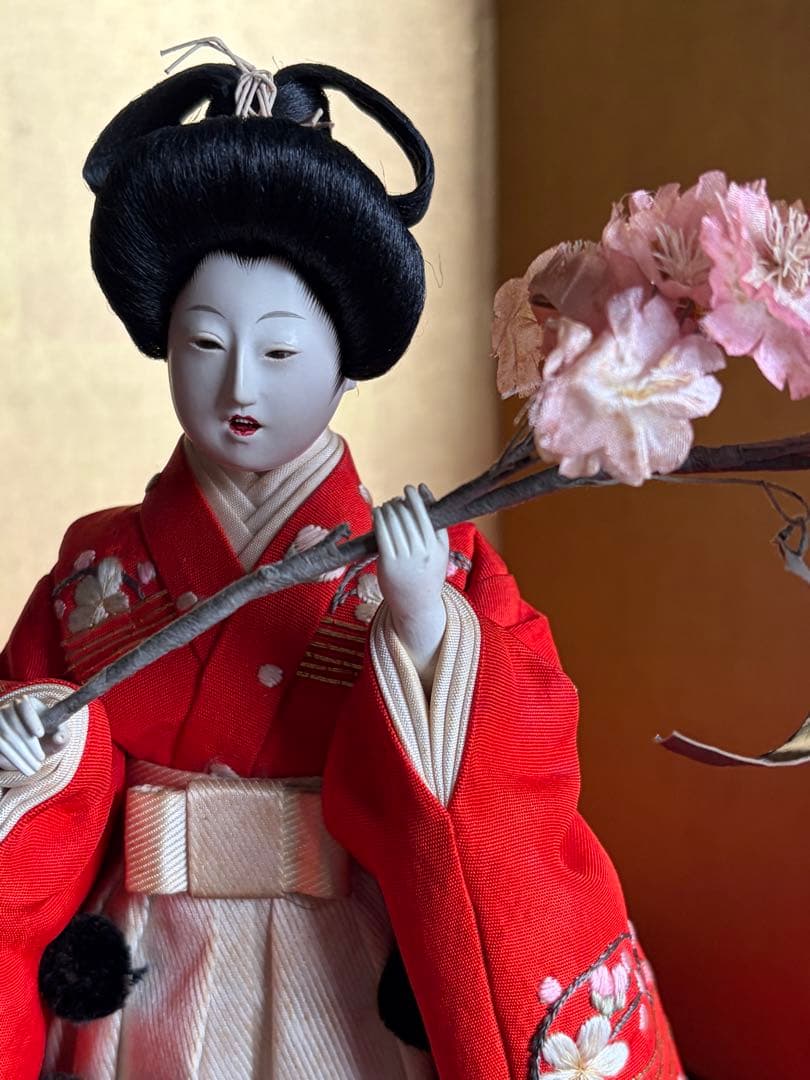 桜持ち稚児人形 京都 丸平 橋本幸三郎製 昭和初期　　　　　雛人形 雛かざり