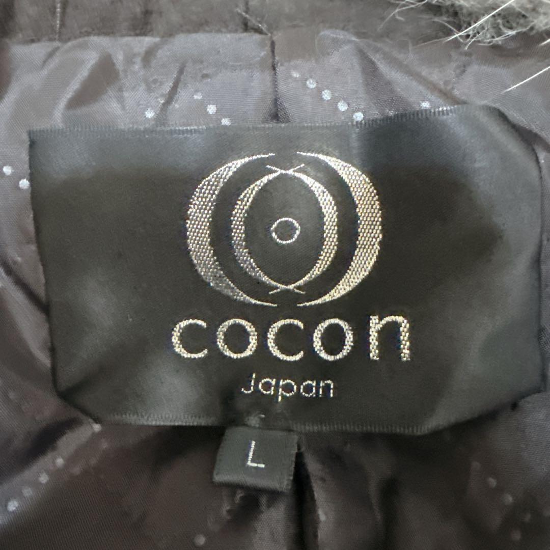 COCON japan リアルファー レザー コート ベルト付 Lサイズ