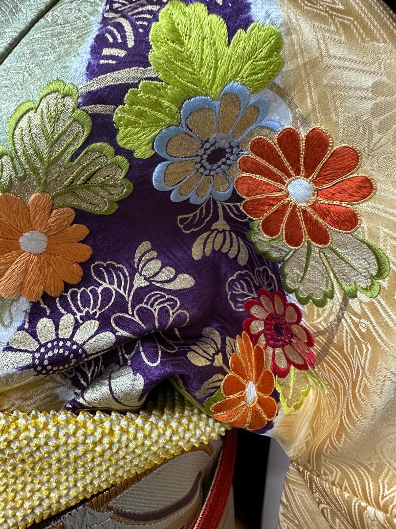 逸品 千總 桶絞り 刺繍 絞り たまご色染め分け 振袖 フルセット