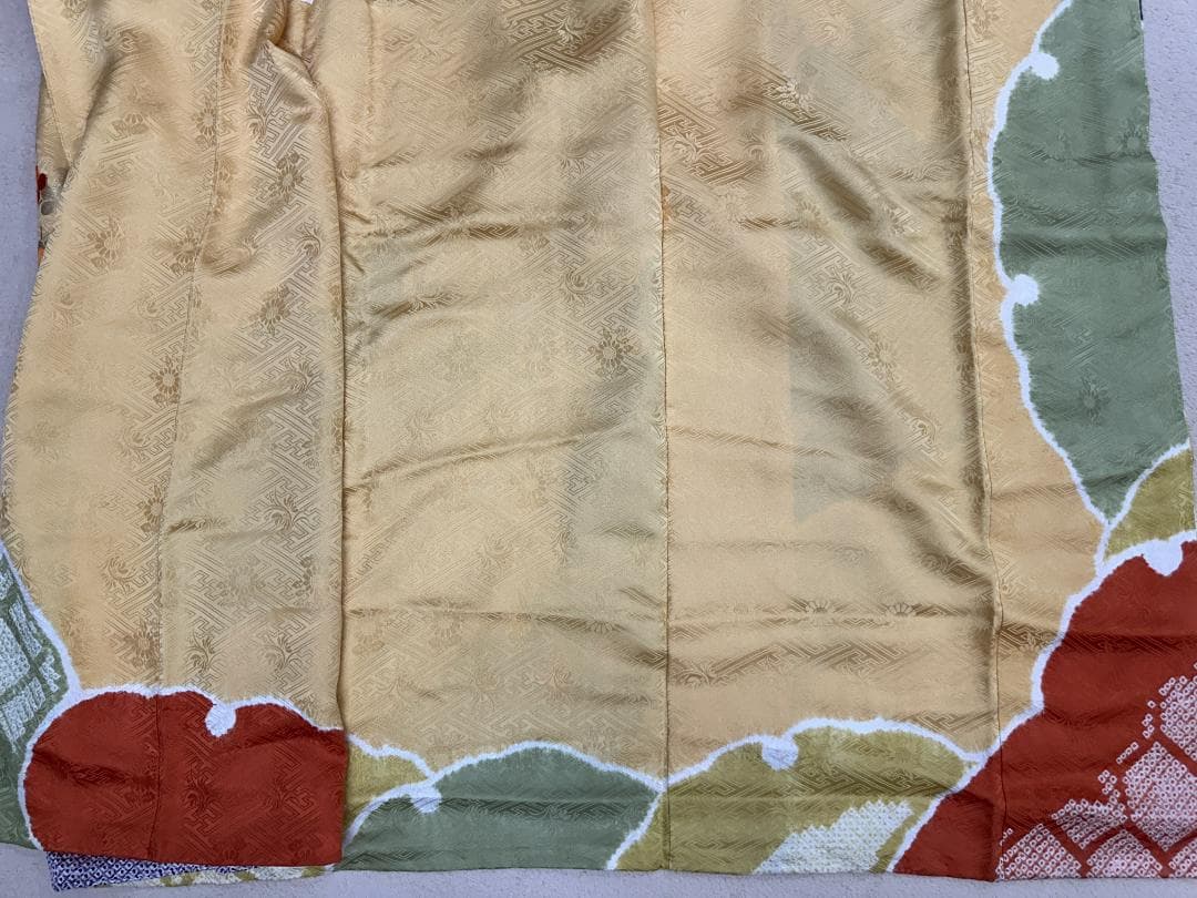 逸品 千總 桶絞り 刺繍 絞り たまご色染め分け 振袖 フルセット