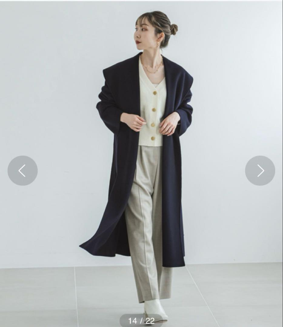 【NOBLE】Super160's リバーワイドカラーコート