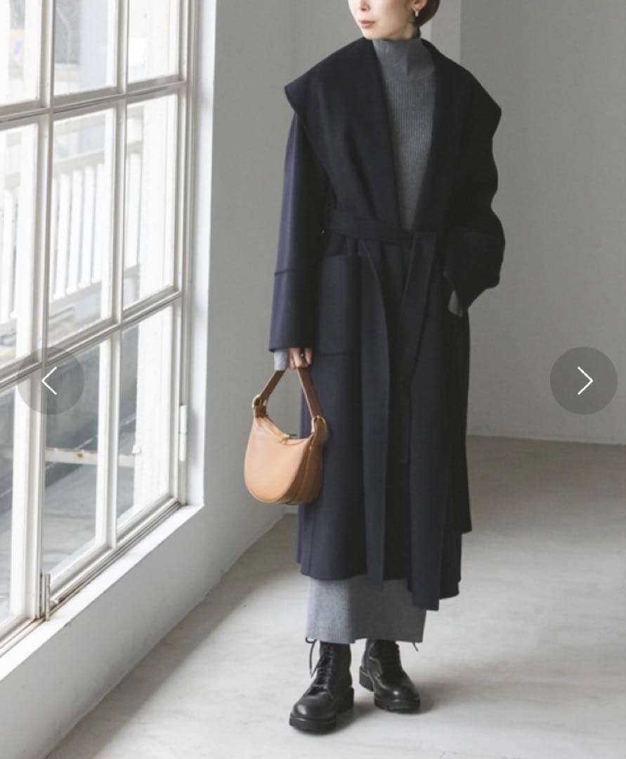 【NOBLE】Super160's リバーワイドカラーコート