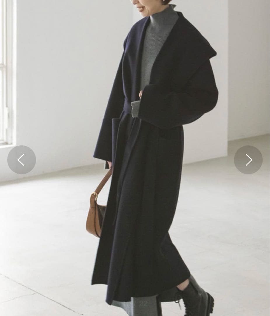 【NOBLE】Super160's リバーワイドカラーコート