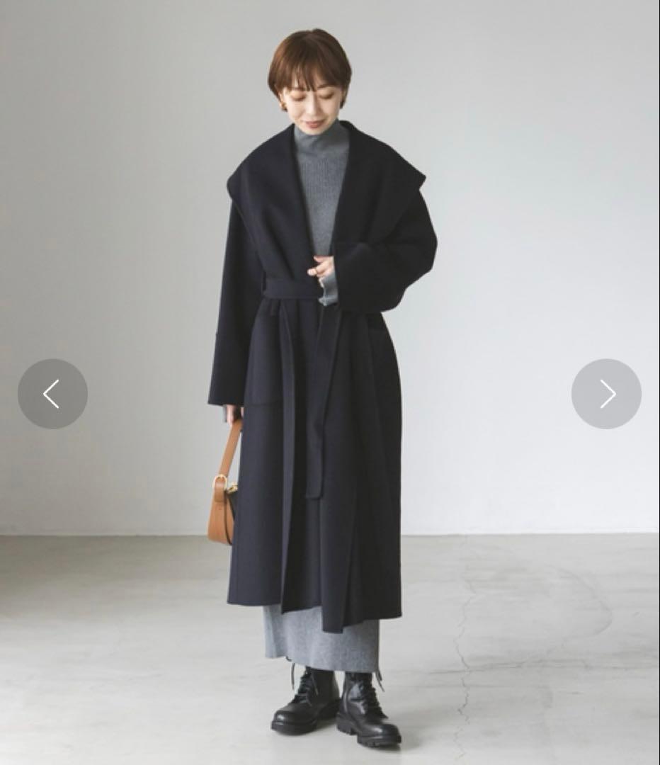 【NOBLE】Super160's リバーワイドカラーコート