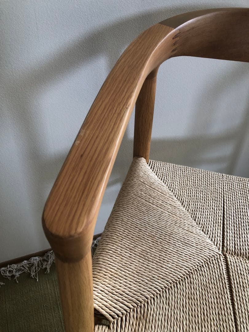無印良品 MUJI オーク材 ペーパーコード アームチェア　肘掛け