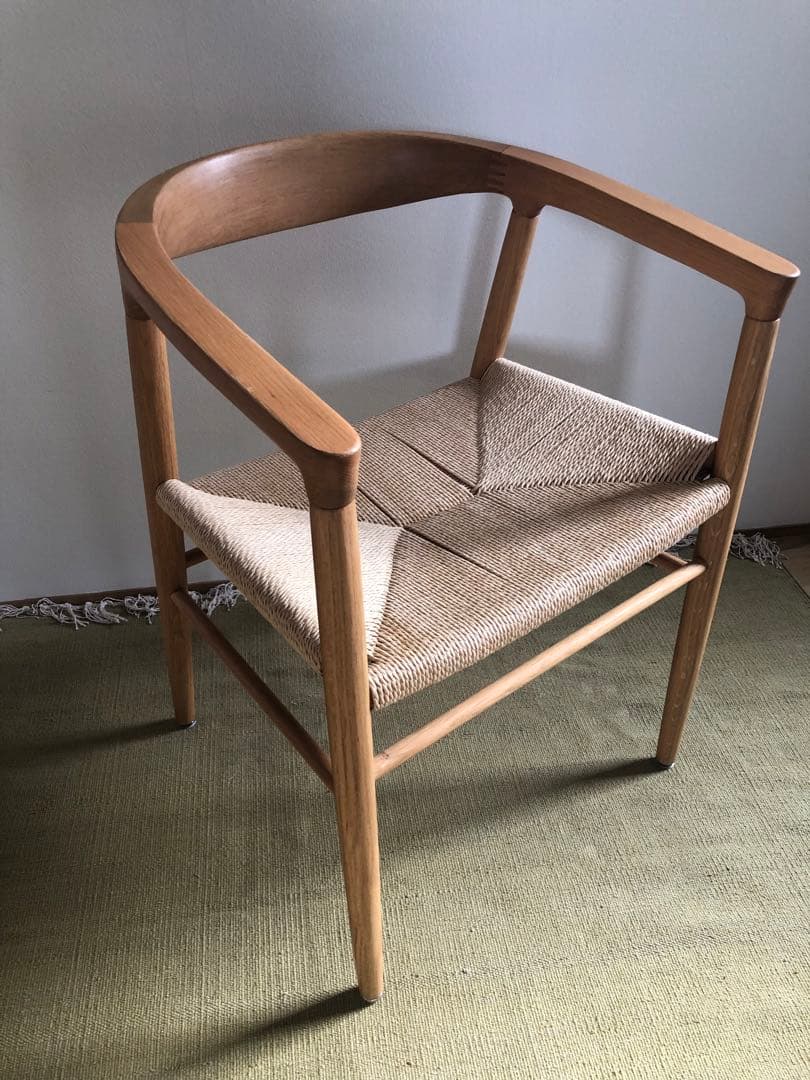 無印良品 MUJI オーク材 ペーパーコード アームチェア　肘掛け
